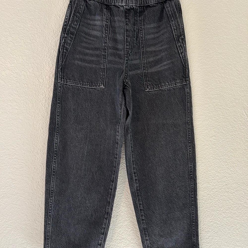 Madewell Charcoal Barrel Cropped Pants